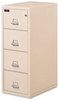 A Picture of product FIR-421572PA FireKing® Four-Drawer Insulated Vertical File,  21-5/8 x 32-1/16, UL 350° for Fire, Legal, Parchment