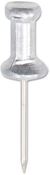 GEM Aluminum Head Push Pins,  Aluminum, Silver, 5/8", 100/Box