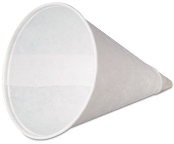 Genpak® Paper Cone Cups,  w/Rolled Rim, 4oz, White, 200/Pack, 25 Packs/Carton