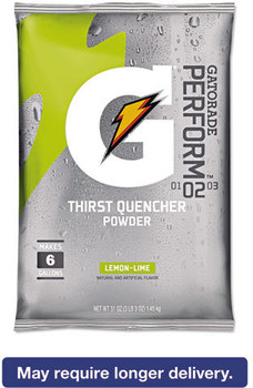 Gatorade® Thirst Quencher Powder Drink Mix,  Lemon-Lime, 51oz Packets, 14/Carton
