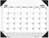 A Picture of product HOD-12502 House of Doolittle™ 100% Recycled Economy Academic Desk Pad Calendar 22 x 17, White/Black Sheets, Black Binding/Corners,14-Month(July-Aug): 2024-2025