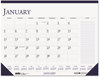 A Picture of product HOD-164 House of Doolittle™ 100% Recycled Two-Color Monthly Desk Pad Calendar with Large Notes Section 22 x 17, Blue Binding/Corners, 12-Month (Jan-Dec): 2024