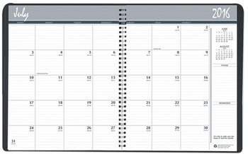 House of Doolittle™ 14-Month 100% Recycled Ruled Monthly Planner Academic Year 11 x 8.5, Black Cover, (July to Aug): 2024 2025