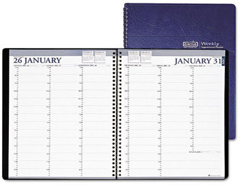 House of Doolittle™ 100% Recycled Professional Weekly Planner Ruled for 15-Minute Appointments Appts, 11 x 8.5, Blue Wirebound Soft Cover, 12-Month (Jan to Dec): 2024
