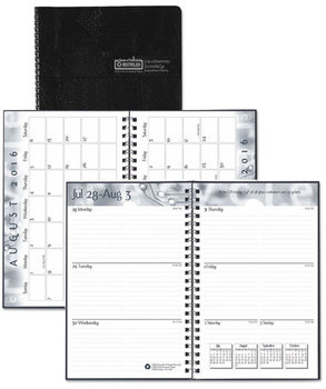 House of Doolittle™ 100% Recycled Academic Weekly/Monthly Appointment Planner 8 x 5, Black Cover, 13-Month (Aug to Aug): 2024 2025