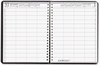 A Picture of product HOD-28202 House of Doolittle™ Four-Person Group Practice Daily Appointment Book 11 x 8.5, Black Cover, 12-Month (Jan to Dec): 2024