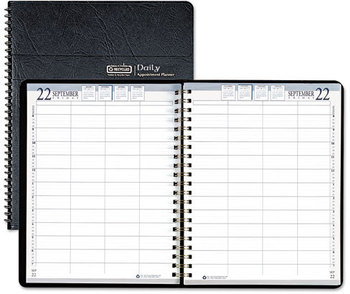 House of Doolittle™ Four-Person Group Practice Daily Appointment Book 11 x 8.5, Black Cover, 12-Month (Jan to Dec): 2024