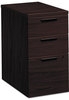 A Picture of product HON-105102NN HON® 10500 Series™ Mobile Pedestal File Left or Right, 3-Drawers: Box/Box/File, Legal/Letter, Mahogany, 15.75" x 22.75" 28"