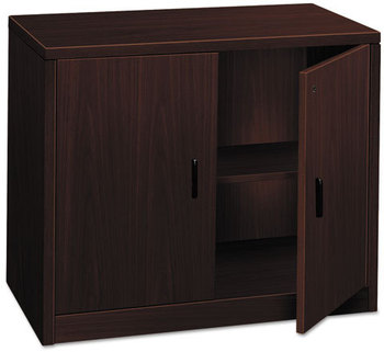 HON® 10500 Series™ Storage Cabinet with Doors w/Doors, 36w x 20d 29.5h, Mahogany