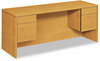 A Picture of product HON-10543CC HON® 10500 Series™ Kneespace Credenza With 3/4-Height Pedestals, 72w x 24d 29.5h, Harvest