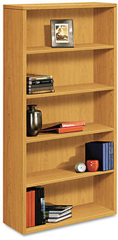 HON® 10500 Series™ Laminate Bookcase Five-Shelf, 36w x 13.13d 71h, Harvest