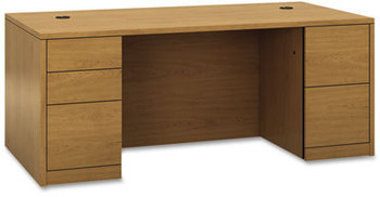 HON® 10500 Series™ Double Pedestal Desk with Full Pedestals 72" x 36" 29.5", Harvest