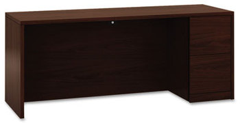 HON® 10500 Series™ Single Pedestal Credenza with Full-Height Pedestal,  72w x 24d x 29-1/2h, Mahogany