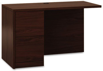 HON® 10500 Series™ “L” Workstation Return with Full-Height Pedestal L Left Ped, 48w x 24d 29.5h, Mahogany