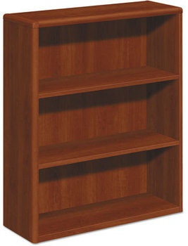 HON® 10700 Series™ Wood Bookcases Bookcase, Three-Shelf, 36w x 13.13d 43.38h, Cognac