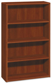 HON® 10700 Series™ Wood Bookcases Bookcase, Four-Shelf, 36w x 13.13d 57.13h, Cognac