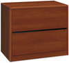 A Picture of product HON-10762CO HON® 10700 Series™ Locking Lateral File 2 Legal/Letter-Size Drawers, Cognac, 36" x 20" 29.5"