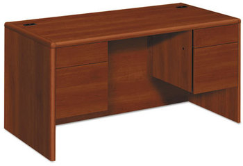 HON® 10700 Series™ Double Pedestal Desk with Three-Quarter Height Pedestals 60" x 30" 29.5", Cognac