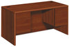 A Picture of product HON-10771CO HON® 10700 Series™ Double Pedestal Desk with Three-Quarter Height Pedestals 60" x 30" 29.5", Cognac