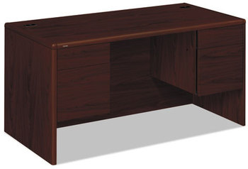 HON® 10700 Series™ Double Pedestal Desk with Three-Quarter Height Pedestals 60" x 30" 29.5", Mahogany