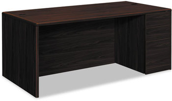 HON® 10700 Series™ Single Pedestal Desk with Full-Height on Right 72" x 36" 29.5", Mahogany