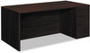 A Picture of product HON-10787RNN HON® 10700 Series™ Single Pedestal Desk with Full-Height on Right 72" x 36" 29.5", Mahogany