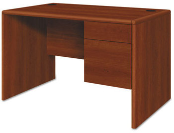 HON® 10700 Series™ Single Pedestal Desk with Three-Quarter Height Right 48" x 30" 29.5", Cognac