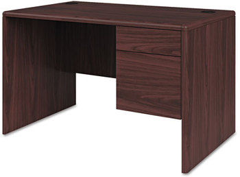 HON® 10700 Series™ Single Pedestal Desk with Three-Quarter Height Right 48" x 30" 29.5", Mahogany