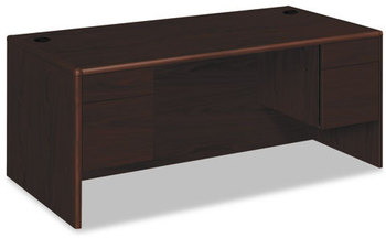 HON® 10700 Series™ Double Pedestal Desk with Three-Quarter Height Pedestals 72" x 36" 29.5", Mahogany