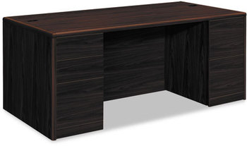 HON® 10700 Series™ Double Pedestal Desk with Full-Height Pedestals 72" x 36" 29.5", Mahogany