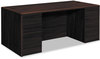 A Picture of product HON-10799NN HON® 10700 Series™ Double Pedestal Desk with Full-Height Pedestals 72" x 36" 29.5", Mahogany