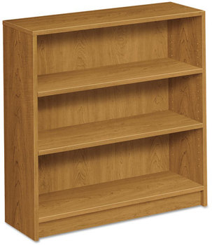 HON® 1870 Series Laminate Bookcase with Square Edge Three-Shelf, 36w x 11.5d 36.13h, Harvest