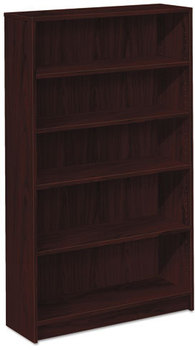 HON® 1870 Series Laminate Bookcase with Square Edge Five-Shelf, 36w x 11.5d 60.13h, Mahogany