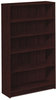 A Picture of product HON-1875N HON® 1870 Series Laminate Bookcase with Square Edge Five-Shelf, 36w x 11.5d 60.13h, Mahogany