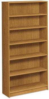 HON® 1870 Series Laminate Bookcase with Square Edge Six-Shelf, 36w x 11.5d 72.63h, Harvest