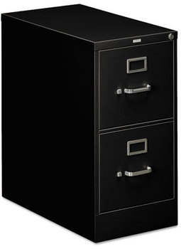 HON® 310 Series Vertical File 2 Letter-Size Drawers, Black, 15" x 26.5" 29"