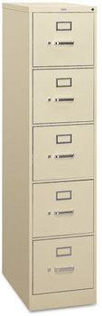 HON® 310 Series Vertical File 5 Letter-Size Drawers, Putty, 15" x 26.5" 60"