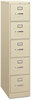 A Picture of product HON-315PL HON® 310 Series Vertical File 5 Letter-Size Drawers, Putty, 15" x 26.5" 60"