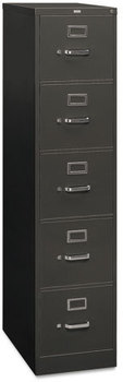 HON® 310 Series Vertical File 5 Letter-Size Drawers, Charcoal, 15" x 26.5" 60"