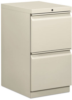 HON® Brigade® Mobile Pedestal Left or Right, 2 Letter-Size File Drawers, Light Gray, 15" x 19.88" 28"