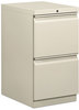 A Picture of product HON-33820RQ HON® Brigade® Mobile Pedestal Left or Right, 2 Letter-Size File Drawers, Light Gray, 15" x 19.88" 28"