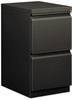 A Picture of product HON-33820RS HON® Brigade® Mobile Pedestal Left or Right, 2 Letter-Size File Drawers, Charcoal, 15" x 19.88" 28"