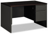 A Picture of product HON-38251NS HON® 38000 Series™ Single Pedestal Desk Right 48" x 30" 29.5", Mahogany/Charcoal