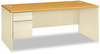 A Picture of product HON-38294LCL HON® 38000 Series™ Single Pedestal Desk Left 72" x 36" 29.5", Harvest/Putty