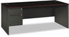 A Picture of product HON-38294LNS HON® 38000 Series™ Single Pedestal Desk Left 72" x 36" 29.5", Mahogany/Charcoal