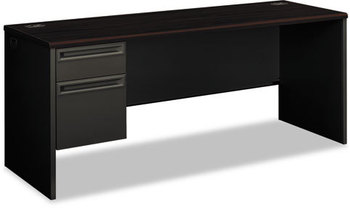 HON® 38000 Series™ Single Pedestal Credenza Left 72w x 24d 29.5h, Mahogany/Charcoal