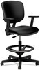 A Picture of product HON-5705SB11T HON® Volt® Series Leather Adjustable Task Stool Supports Up to 275 lb, 22.88" 32.38" Seat Height, Black