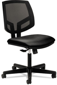 HON® Volt® Series Mesh Back Leather Task Chair Supports Up to 250 lb, 18.25" 22" Seat Height, Black