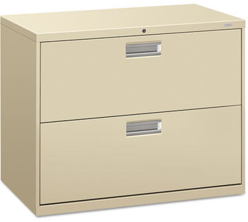 HON® Brigade® 600 Series Lateral File 2 Legal/Letter-Size Drawers, Putty, 36" x 18" 28"