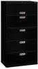 A Picture of product HON-685LP HON® Brigade® 600 Series Lateral File 4 Legal/Letter-Size Drawers, 1 Roll-Out Shelf, Black, 36" x 18" 64.25"